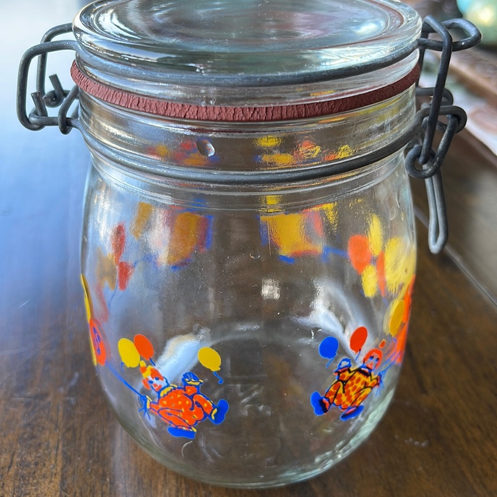 Vintage Carlton Glass Sweets Clown Jar